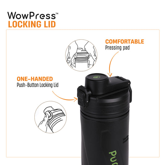 24oz WowPress® Water Purifier Bottles-Black